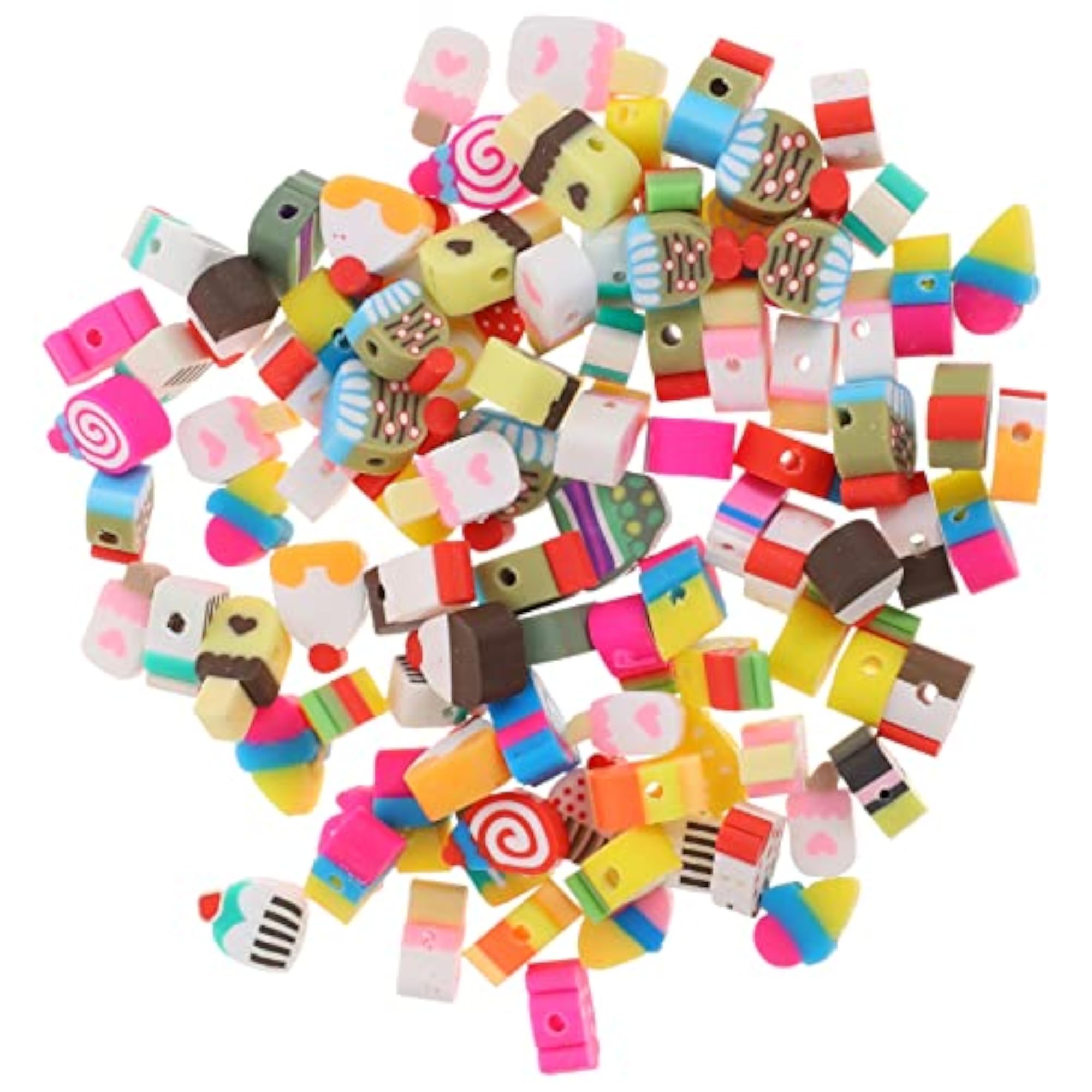 Clay Ice Cream Bead Charm Set, Large Hole Bracelet Beads